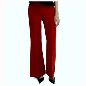 Moda International Red Wool Dress Pants - 6 Tall